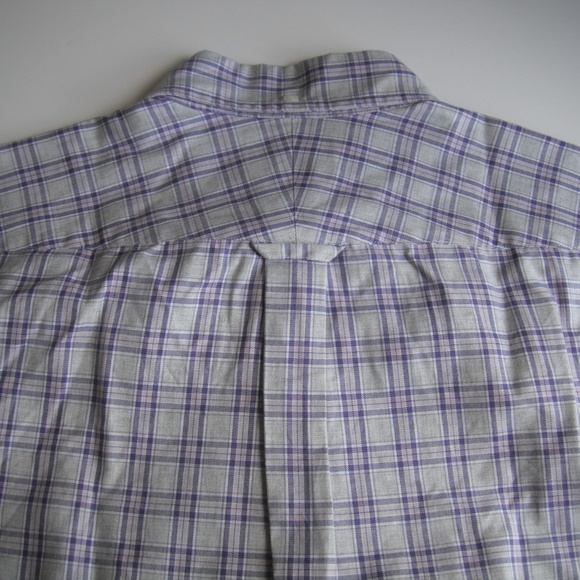 T.M.Lewin Purple with Gray Twill Plaid Long Sleeve - Picture 3 of 8